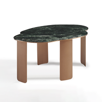 Tables basses modernes rondes en marbre avec cadre en acier inoxydable métal Table centrale personnalisée de luxe pour meubles de salon