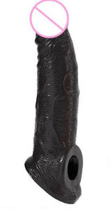 Realistische Penis hülle Großhandel Silikon Hahn Ärmel Verlängerung mit Ball Stretcher Wieder verwendbare Kondom Sexspielzeug für Männer - Product Image 5