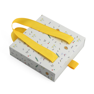 Biểu tượng tùy chỉnh mạnh mẽ cứng nhắc bao bì các tông Ngăn kéo trượt hộp giấy vận chuyển đồng hồ quà tặng ruy băng dập/dập nổi - Product Image 6