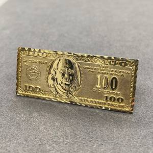 Bague double plaquée or 14 carats avec motif billet de 100 dollars Benjamin – Bague unique pour enfants, hommes et femmes - Product Image 3