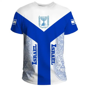 <span class=keywords><strong>Pas</strong></span> <span class=keywords><strong>Cher</strong></span> Personnalisé Haute Qualité Tailles Complètes Impression Col Rond Respirant Drapeau Israélien T Shirt Pour Hommes Femmes - Product Image 1