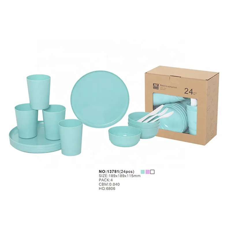 HaiXin e Arsto 24pcs 28pcs 30 pezzi di Plastica Da Tavola Set di Stoviglie Con Forchetta e Cucchiaio e Cup & ciotola e Piatto