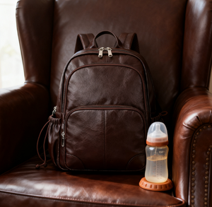 Nhà Sản Xuất OEM Chất Lượng Cao Cấp Brown Vegan Da Mini Tã Túi Ba Lô Mô Hình Ví Cho Phụ Nữ - Product Image 4