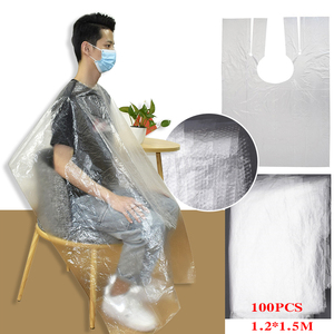 Capa de Peluquería <span class=keywords><strong>Desechable</strong></span> de Plástico Popular para Cortar el Cabello, Bata de Peluquería con Logotipo Personalizado - Product Image 5