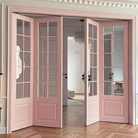 Portes intérieures pliantes à 4 panneaux, style français, en placage de bois MDF, avec vitrage simple, insonorisées, pour séparation de pièce (cuisine et maison)