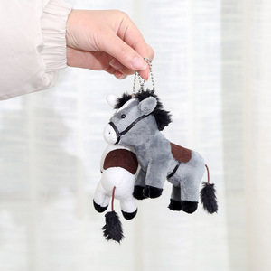 Peluche Cheval à Poils Longs, Breloque de Sac à Dos pour Couples, Figurine Réaliste, Porte-clés, Pendentif de Sac, Poupée en Tissu, Polyester - Product Image 3