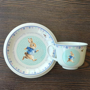 Cute Rabbit Design Ceramic <b>Coffee</b> Cup Saucer <b>Set</b> Glaze Customizable Logo Dishwasher Safe for Home Office Use Tea Cups Saucers - Product Image 1