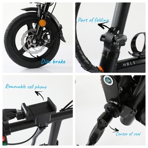Vélo électrique - Vélo électrique pliable sans balais 400W pour adultes, batterie lithium intégrée 48V, roue de 14 pouces, double suspension, écran LED - Product Image 3