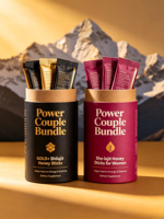 Lot de bâtonnets de miel de Shilajit pur de l'Himalaya OEM – Formule GOLD+ pour l'énergie et la vitalité des hommes et des femmes – Coffret couple puissant