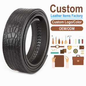 Ceinture en cuir véritable personnalisée, en cuir de vachette, imprimé animal, 3,5 cm, décontractée, moulée en une seule pièce, sangle durable uniquement - Product Image 1