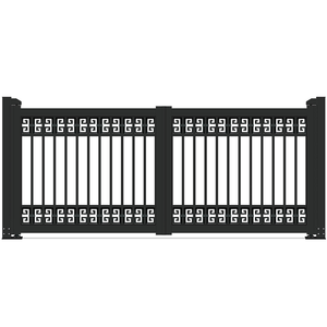 Puerta de aluminio Ace, cercas de jardín de aluminio <span class=keywords><strong>y</strong></span> bisagras de puertas, puerta de entrada de aluminio de doble oscilación <span class=keywords><strong>con</strong></span> listón de <span class=keywords><strong>madera</strong></span> - Product Image 5
