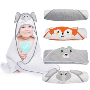 Serviettes de bain carrées brodées d'animaux en bambou pour bébé, serviettes de bain pour bébé unisexe, <span class=keywords><strong>serviette</strong></span> à capuche pour nouveau-né avec visage d'animal, vente chaude - Product Image 2