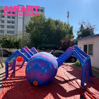Araignée bleue gonflable de décoration de scène de grande taille, ballon gonflable de grande araignée pour Halloween
