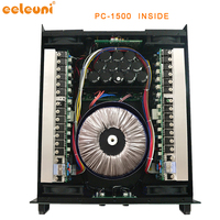Amplificateur stéréo actif Eeleuni PC-1200 1200W avec impédance 8/4 Ohm, boîtier métallique pour utilisation en concert en extérieur