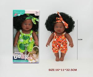 Nueva llegada 12,5 pulgadas vinilo realista vestir moda muñeca hecha a mano Pelo Rizado encantadora suave Afro muñeca africana para niños niñas niños - Product Image 6