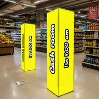 Boîte lumineuse LED grand format cylindrique et cubique, avec éclairage complet et couleurs RVB, pour enseignes de bâtiment et bannières de bienvenue