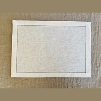 Napperons en lin à points festonnés, beige naturel, style moderne, décoration de mariage, lavables