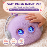 Niedliche KI-interaktive Plüschpuppe mit Tuya-App-Steuerung, Mini-Roboter-Spielzeug mit dynamischen LED-Augen, emotionales Begleiter-Spielzeug für Kinder