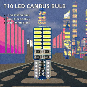 หลอดไฟรถยนต์ T10 LED Canbus DC 12v 4014 24smd 6000k ปราศจากข้อผิดพลาด สำหรับ Audi Accord 24smd 6000k LED ไม่มีข้อผิดพลาด แสงกว้าง T10 LED Canbus - Product Image 2