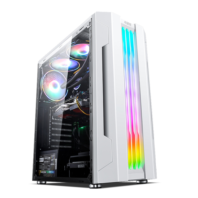 New Design Mid Tower ATX PC Case with LED Strip for Gaming Case