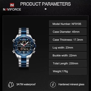 Drioshipping Luxury Business Digital Quartz Watch Dual Display Men Steel Wristwatch Waterproof Reloj Para Hombre De Cuarzo - Product Image 3
