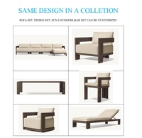 Ensemble table et chaises de salle à manger extensible pour l'extérieur, cadre carré en aluminium avec hôtel en bois pour jardin, café, restaurant