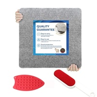 Tapis de pressage en laine portable 100% de Nouvelle-Zélande de 14x14 pouces pour le matelassage et le repassage avec coussin de repos en silicone et Magic Lint Bru
