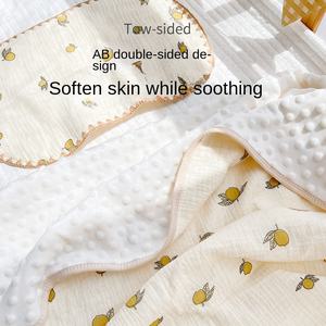 Modern Baby Gauze Bean <strong>Fleece</strong> Quilt Blanket for Newborns-Eco-Friendly Anti-Dust Mite Cover - Product Image 4