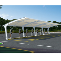 Estructura de Membrana con Armazón de Acero Directo de Fábrica, Impermeable, Resistente al Fuego y al Viento, Tamaño y Color Personalizables, Cobertizo para Estacionamiento de Autos
