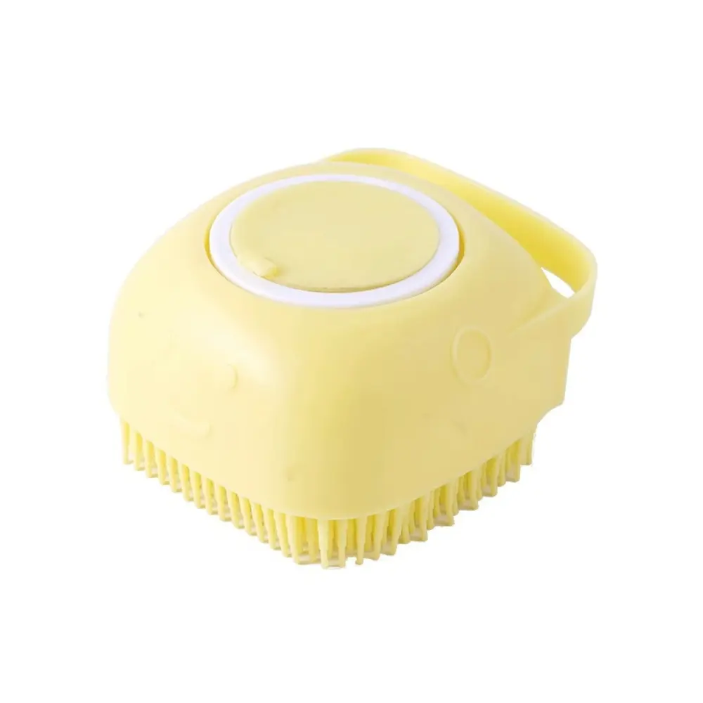 Dog Bath Brush Pet Massage Brush Shampoo Dispenser Soft Silicone Rubber Pet Shower Grooming Brush For Dogs And Cats