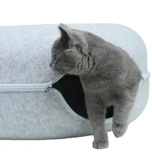 新产品粉色隧道猫床灰色甜甜圈猫隧道床