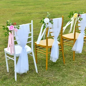 European Style Outdoor Forest Flower Chair Sashes Chair Back Flowers For Wedding Party Leaning Decorative Chair Back Flowers