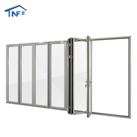 Porte patio coulissante pliante en aluminium à rupture de pont thermique, couleur argent, double vitrage Low-E, certifiée NFRC et AS2047
