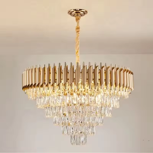 Lustres de plafond de luxe en cristal arrondi d'or créatif moderne nordique lampes suspendues pour salon - Product Image 5