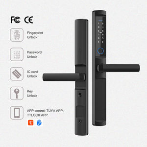 מנעול טביעת אצבע ביומטרי חכם מנעול עבור דלת אלומיניום חיצונית לזזה זכוכית עמיד למים עם אפשרויות אחסון נתונים ענן מפתח - Product Image 5