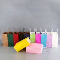 Cadeau laminé mat transporter shopping 350 gsm logo personnalisé impression couleur brun a3 a4 a5 taille sacs en papier kraft avec poignées