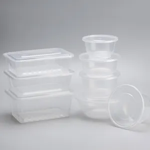 Clear Take Out Pp Soup Bowl Noodle Disposable Plastic Restaurant Round Microwavable Leakproof Food Grade Containers With Lid