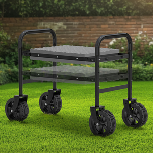 Garden Kneeler and Seat with 360° <b>Wheels</b> 3-in-1 Rolling Garden <b>Stool</b> with Extendable Legs - Product Image 1
