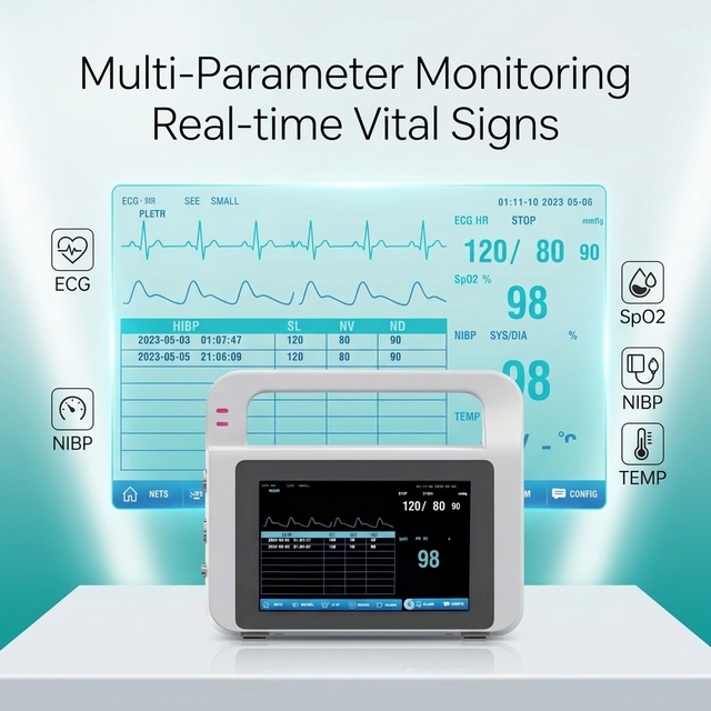 Veterinary Monitor Animal Monitor Pet Monitor ECG SpO2 NIBP Multi Parameter Patient Monitor Vital Signs Monitor