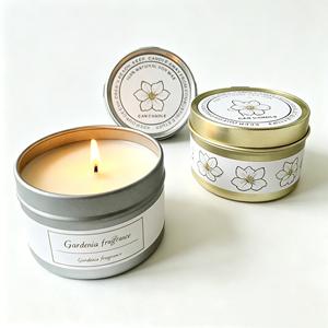 Envase de Metal Redondo de Lujo para Velas, Recipientes de 4oz con Tapas para Viajes, Caja de Almacenamiento para Velas Aromáticas - Product Image 1