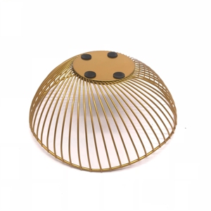 Panier de rangement classique rond en métal pour la maison, en fil de fer doré, écologique, pour légumes et fruits - Product Image 4
