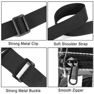 Borsa Portatile Trasparente <span class=keywords><strong>e</strong></span> Nera con Cerniera all'Ingrosso per Donna, Pochette Trasparente per Viaggi, Concerti, Sport, Spiaggia ed Eventi allo Stadio - Product Image 4