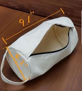 Pochette zippée en coton Oxford cylindrique / Tissu en coton 100% résistant utilisé - Product Image 1