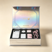 Boîte cadeau pour accessoires de téléphone GOTOP en carton rigide avec impression holographique, gaufrage, laminage mat et insert EVA personnalisé