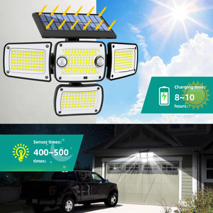 Solar Flood <b>Lights</b> Dual <b>Motion</b> <b>Sensor</b> Security Outdoor Adjustable Garden Wall for Patio Garage Porch FX-035 Garden Security Ligh - Product Image 2