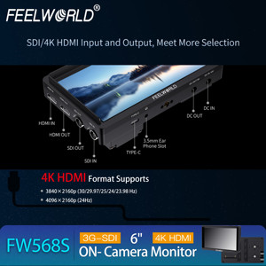 Feelworld fw568s chuyên nghiệp Video hỗ trợ màn hình dạng sóng RGB diễu hành YUV diễu hành biểu đồ màu giả nhà máy trực tiếp - Product Image 4