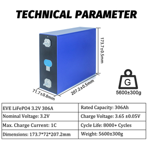 แบตเตอรี่ EVE LF304 304Ah เซลล์ 3.2V LF304 10000+ รอบการใช้งาน แบตเตอรี่แบบแท่งปริซึมเกรด A แท้ สำหรับรถยนต์ไฟฟ้าและพลังงานแสงอาทิตย์ - Product Image 3