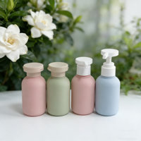 Flacon de shampooing en plastique de 100 ml, flacon de lotion cosmétique avec bouchon à rabat et pompe, toucher doux, gel douche, emballage de produits de toilette de voyage