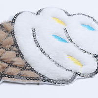 En gros, patchs en peluche et sequins brodés écologiques, motifs crème glacée et nœud papillon, thermocollants, taille personnalisée, pour accessoires et vêtements DIY pour enfants
