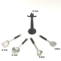 Offre Spéciale Mini cuillère spatule louche cuillère ustensiles de cuisine ensemble pour maison de poupée accessoires cuisine Miniatures bricolage jouets